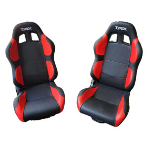 COPPIA SEDILI SPORTIVI ECOPELLE ROSSO-NERO TYREX
