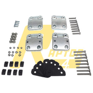KIT 4 CERNIERE + BULLONERIA INOX E SPESSORI PORTE ANTERIORI DEFENDER